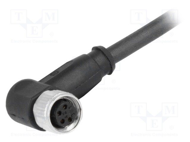 Connector: M8; female; PIN: 4; angled 90°; with lead; plug; 7.5m; TPU