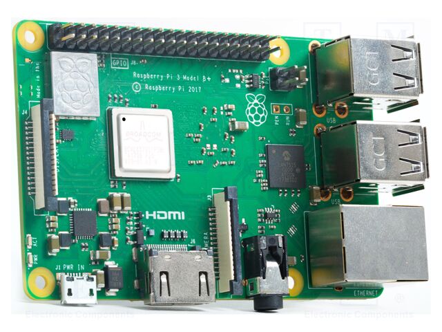 Single-board computer; BCM2837B0; 85x56mm; 5VDC; 1GBRAM; 0÷50°C