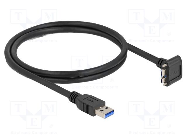 Cable; USB A plug,USB B micro plug angle; 1m; black; 26AWG,27AWG