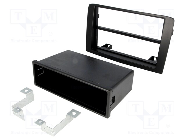 Radio mounting frame; Fiat,Lancia; 2 ISO; black