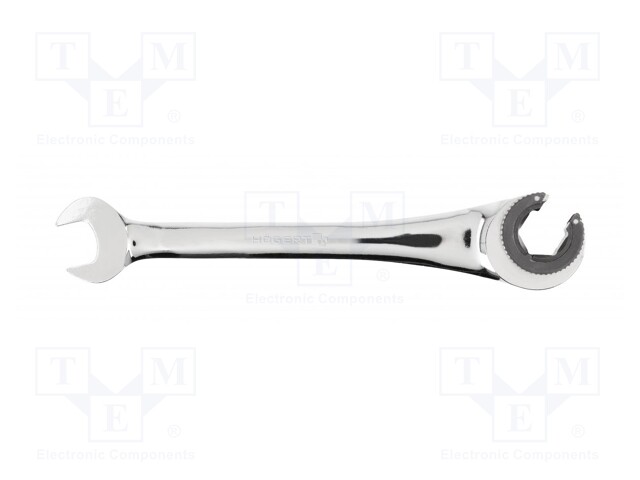 Wrench; flare nut wrench,with ratchet; 17mm; Overall len: 215mm