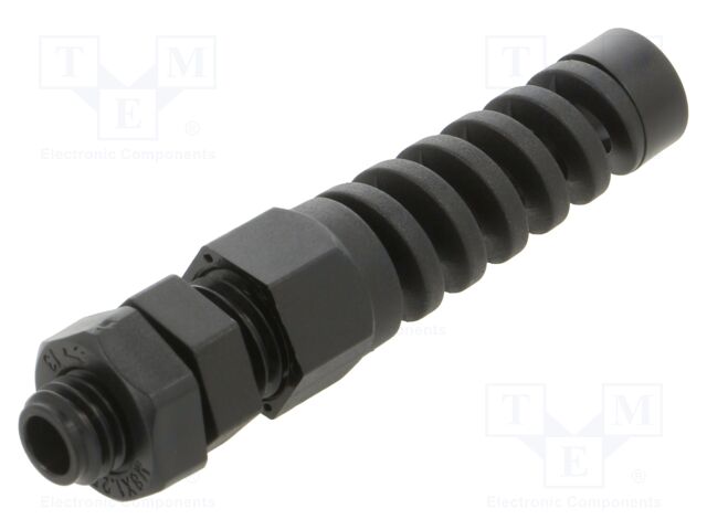 Cable gland; with strain relief; M8; 1.25; IP68; polyamide; black