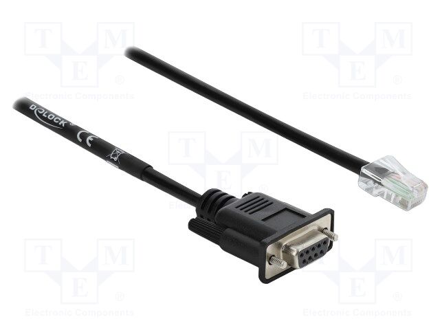 Cable; D-Sub 9pin socket,RJ45 plug; 2m; black; Cat 5e