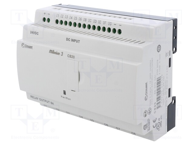 Programmable relay; IN: 12; OUT: 8; OUT 1: relay; 24VDC; DIN; IP20
