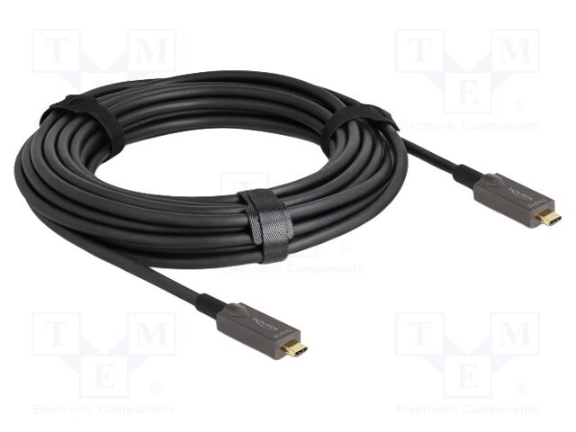 Cable; optical; USB C plug,both sides; 10m; black; 10Gbps