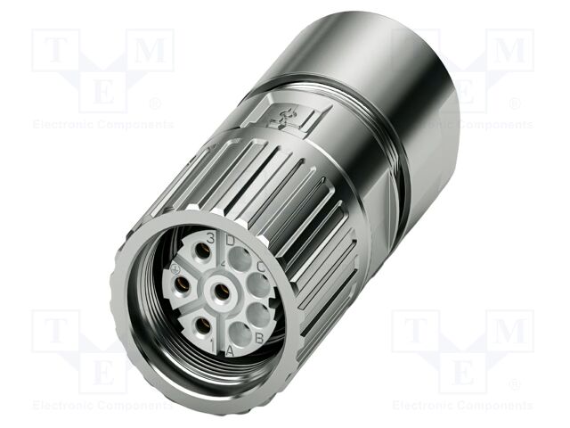 Connector: M23; plug; PIN: 8(4+4); crimped; straight; M23 PRO; 630V