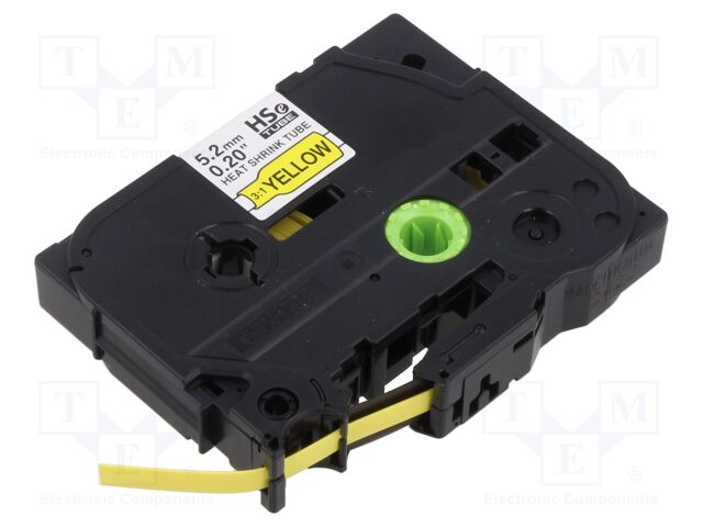 Heat shrink sleeve; 5.2mm; 1.5m; yellow; Character colour: black