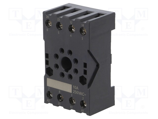 Socket; PIN: 8; 10A; 250VAC; Mounting: DIN,on panel; Series: HF10FH
