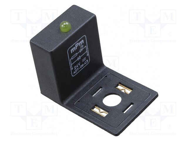 Adapter; form A; 18mm; PIN: 3; with LED,with protective diode