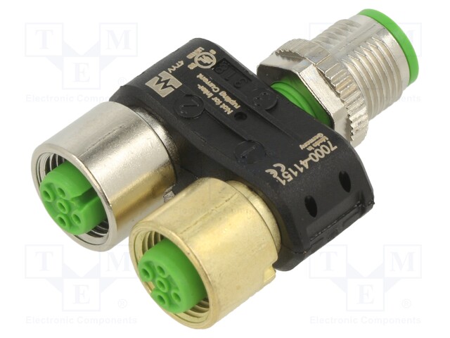 Splitter; M12 male 5pin,M12 female 5pin x2; PIN: 5