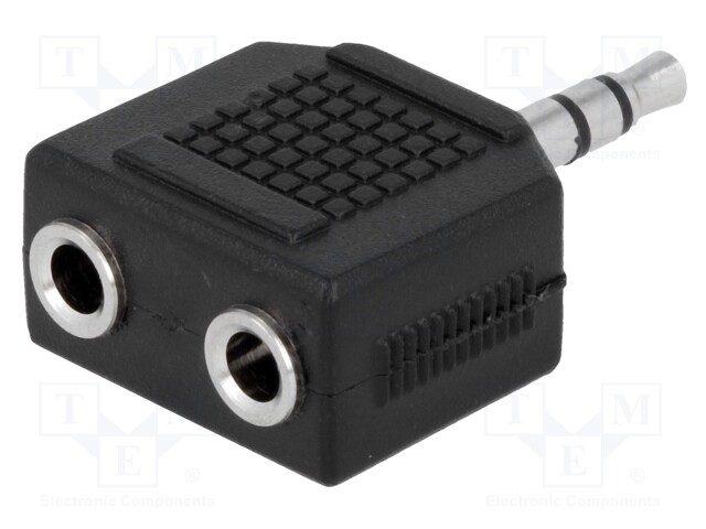 Splitter; Jack 3.5mm socket x2,Jack 3.5mm plug; stereo