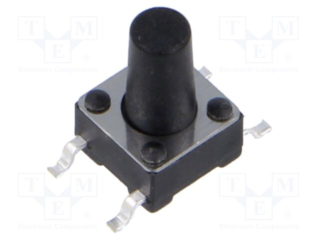 Microswitch TACT; SPST; Pos: 2; 50mA/12VDC; SMT; none; 2.6N; 6x6mm