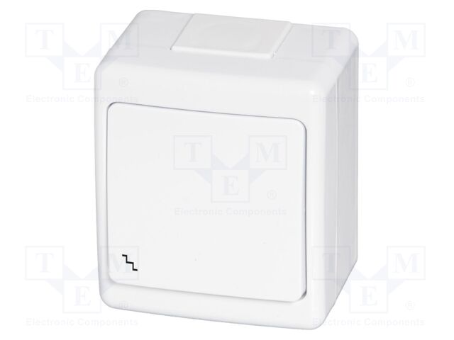 Touch switch; 250VAC; IP44; wall mount; white; No.of butt: 1