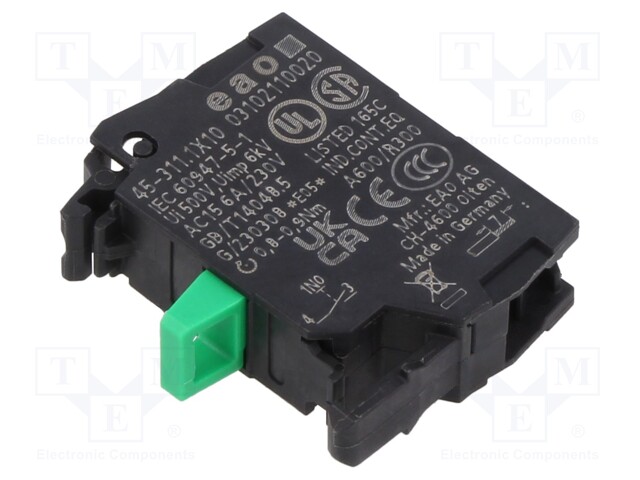 Contact block; 22mm; 45; -25÷70°C; front fixing; Contacts: NO; 10A