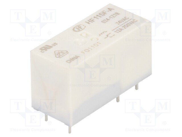 Relay: electromagnetic; SPDT; Ucoil: 24VAC; 12A/250VAC; 12A/24VDC