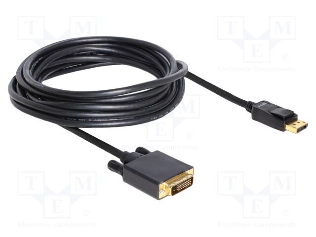 Cable; DisplayPort plug,DVI-D (24+1) plug; Full HD 1080p; 5m
