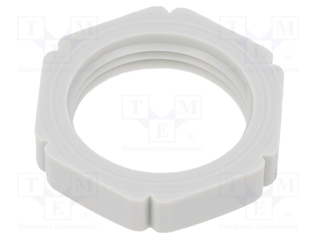 Nut; PG13,5; polyamide; light grey; -20÷90°C