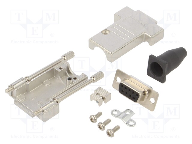 D-Sub; PIN: 9; plug; female; shielded,turned contacts; straight