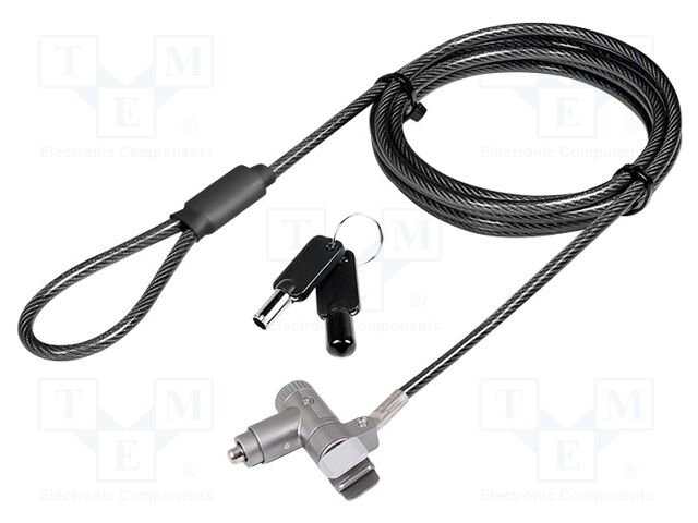 Security wire; black,silver; Features: key protection; 2m