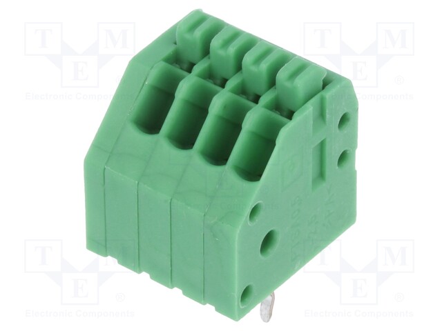 PCB terminal block; angled 45°; 2.5mm; ways: 4; on PCBs; terminal