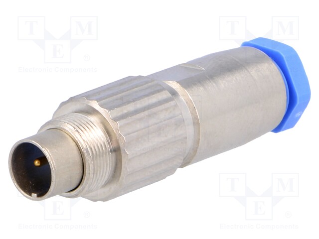 Connector: circular; plug; male; PIN: 3; gold-plated; 3A; IP65; screw