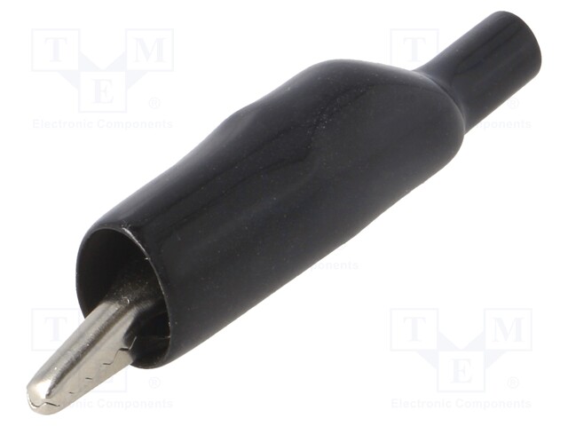 Crocodile clip; 5A; 60VDC; black; Grip capac: max.7.62mm