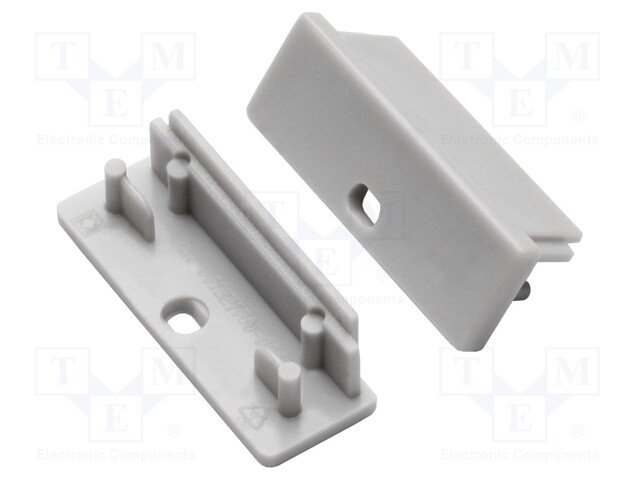 Cap for LED profiles; grey; ABS; Application: WIDE24