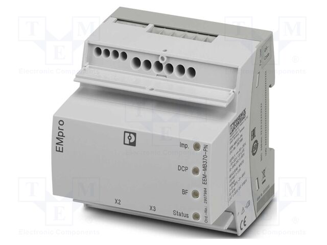 Meter: network parameters; for DIN rail mounting,horizontal