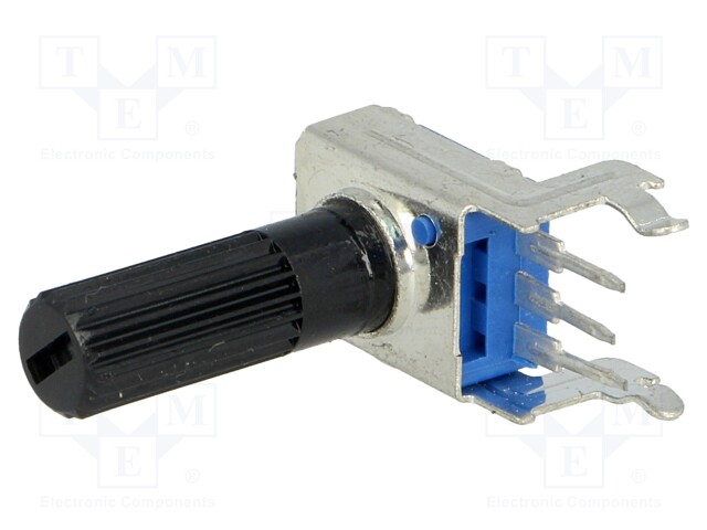 Potentiometer: shaft; single turn; 500kΩ; 125mW; ±20%; THT; 6mm