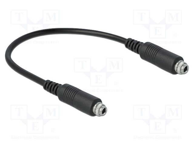 Cable; both sides,Jack 3.5mm 3pin socket; black; 0.25m; black