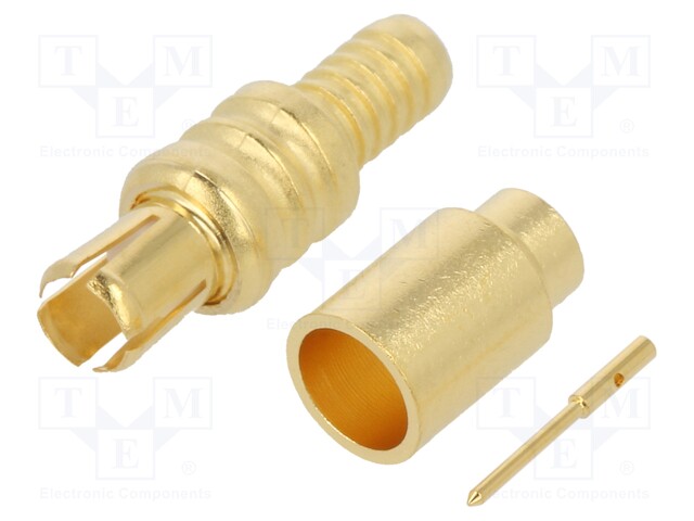 Plug; MCX; male; straight; 75Ω; RG179; soldering,crimped; for cable