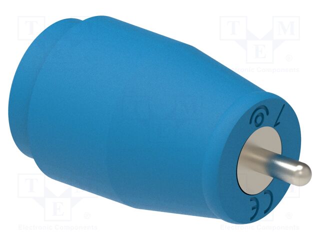 Connector: 4mm banana; socket; 25A; blue; nickel plated; insulated