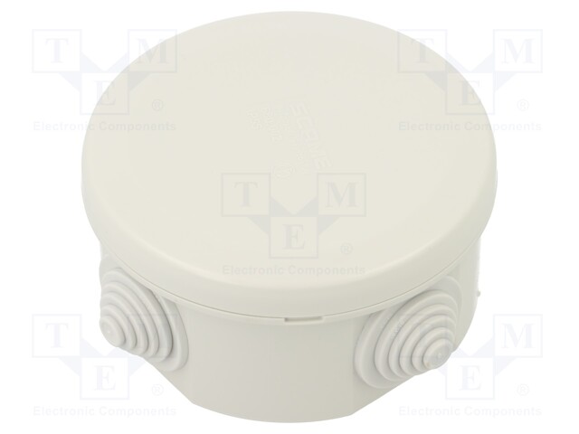 Enclosure: junction box; Ø: 80mm; Z: 46mm; wall mount; IP55; grey
