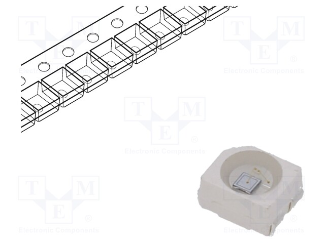 LED; SMD; 3528,PLCC4; blue; 280mcd; 3.5x2.8x1.9mm; 120°; 5.5÷20V