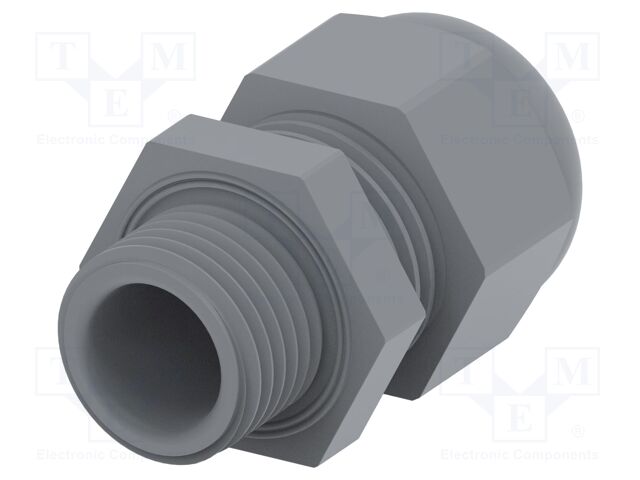 Cable gland; without nut; M16; 1.5; IP68; Mat: polyamide; grey