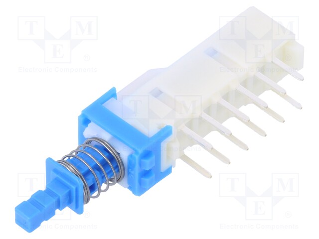 Switch: push-button; Pos: 2; 4PDT; 0.1A/30VDC; Leads: for PCB