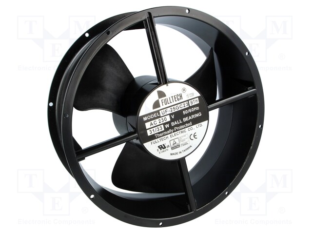 Fan: AC; axial; 230VAC; Ø254x89mm; 780m3/h; 52dBA; ball bearing