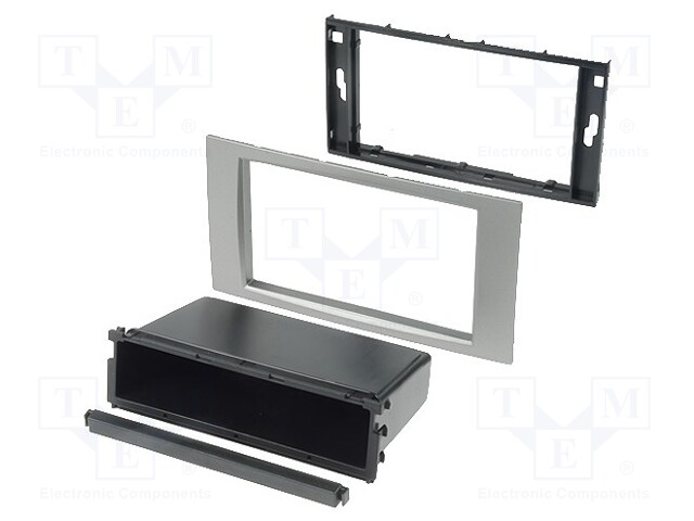 Radio mounting frame; Ford; 2 DIN; silver