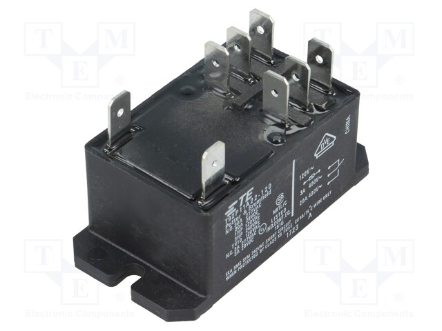 Relay: electromagnetic; DPDT; Ucoil: 120VAC; 30A; Series: T92; 950Ω