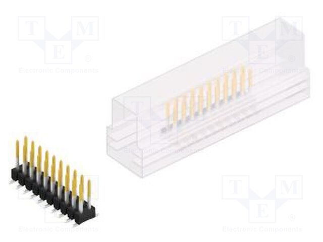 Connector: pin strips; pin header; male; PIN: 20; 2.54mm; SMT; 2x10