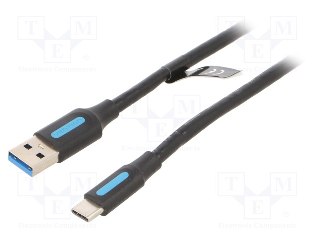 Cable; USB 3.0; USB A plug,USB C plug; nickel plated; 500mm