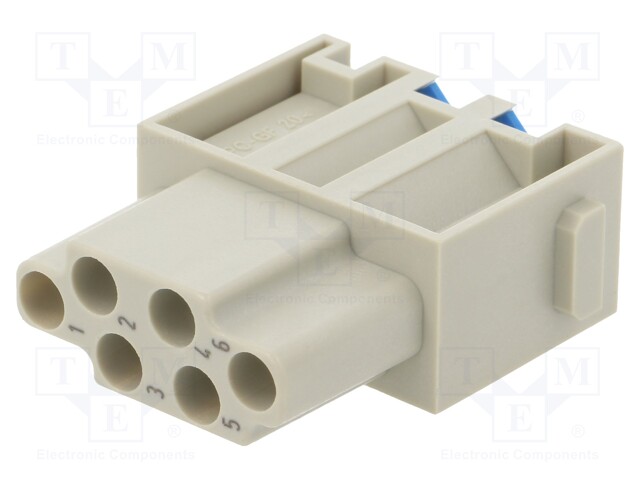 Connector: HDC; module; female; Han Modular; PIN: 6; 16A; 500V