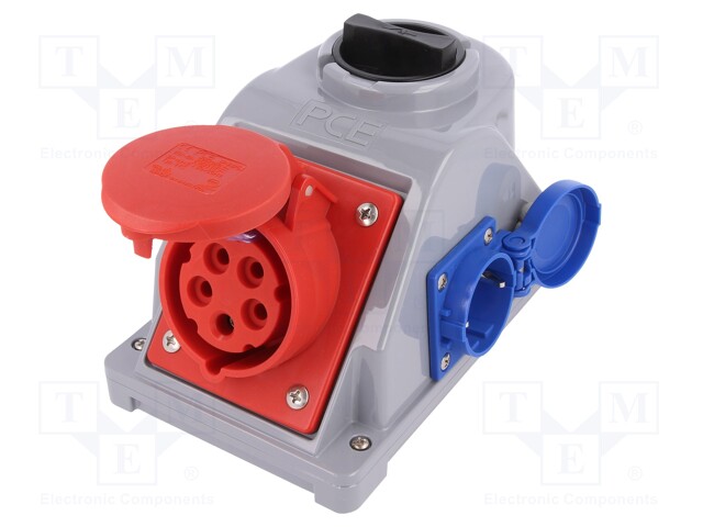 Connector: AC supply 3-phase; socket; female; 16A; 400VAC; IP44