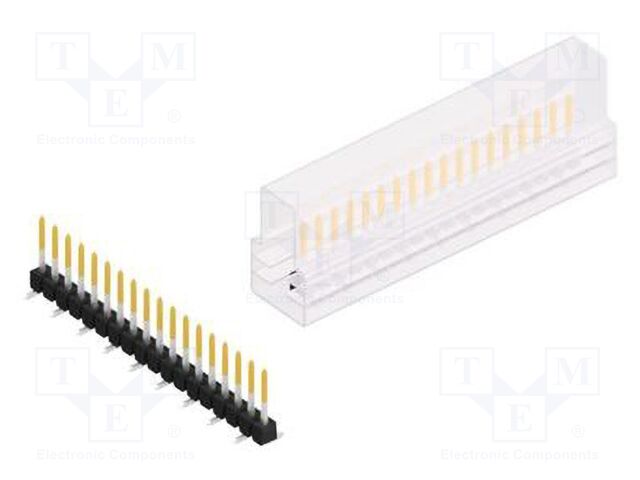 Connector: pin strips; pin header; male; PIN: 18; 2.54mm; SMT; 1x18