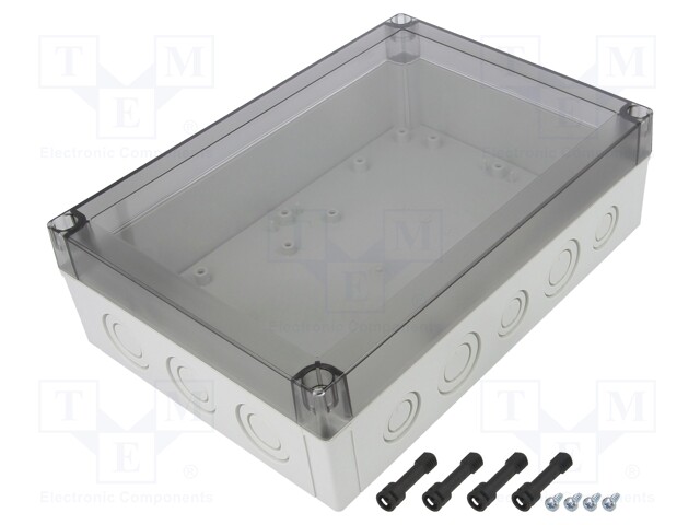 Enclosure: multipurpose; X: 180mm; Y: 255mm; Z: 75mm; MNX; grey; IK08