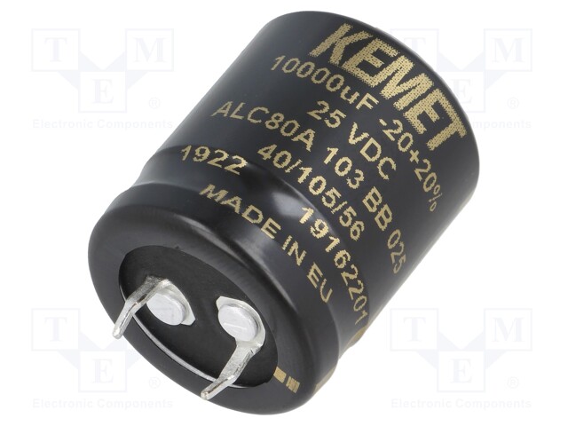 Capacitor: electrolytic; 10mF; 25VDC; ESR: 120mΩ; SNAP-IN; ±20%