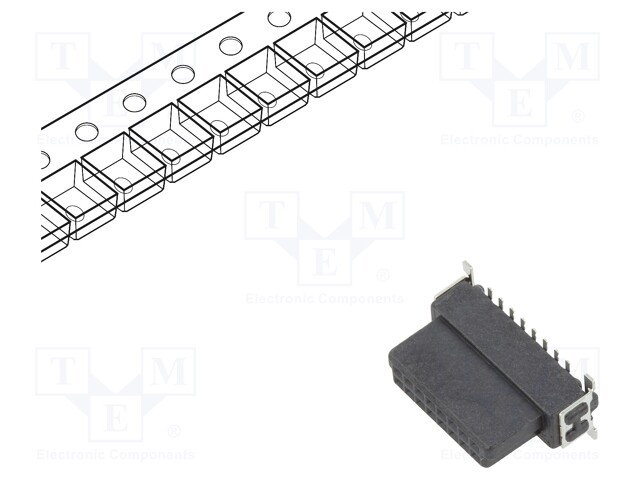 Connector: PCB to PCB; female; PIN: 16; 1.27mm; -55÷125°C; UL94V-0