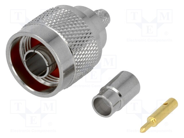 Plug; N; male; straight; H155; crimped; gold-plated