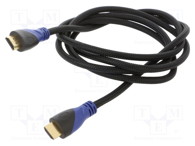 Cable; HDMI 1.4; HDMI plug,both sides; Len: 2m; black; 30AWG