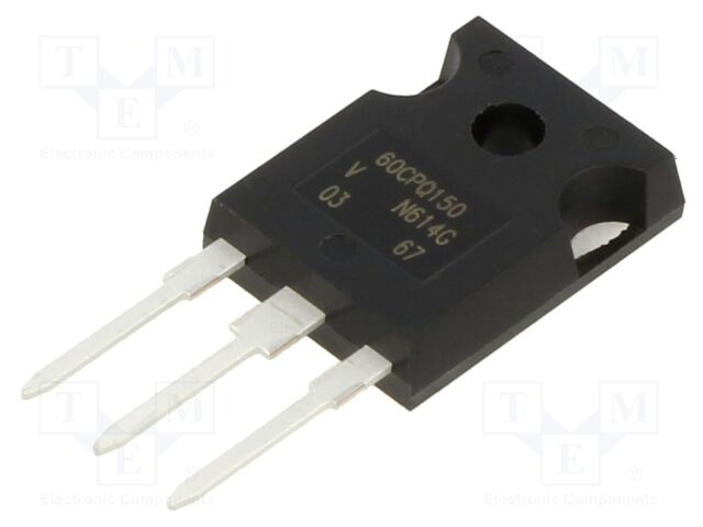 Schottky Rectifier, 150 V, 60 A, Dual Common Cathode, TO-247AC, 3 Pins, 670 mV